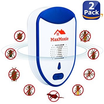 Ultrasonic Pest Repeller Humane Mice Control Newest Electronic Insect Repellent 2 Pack Easiest Way TO Reject Rodent Bed Bug Mosquito Fly Cockroach Spider Rat Home Animal No Kill Plug In