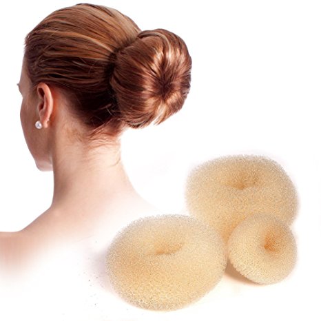 Bella Hair Donut Blonde Hair Bun Maker 3 Pieces 1 Set(Small Medium Large)