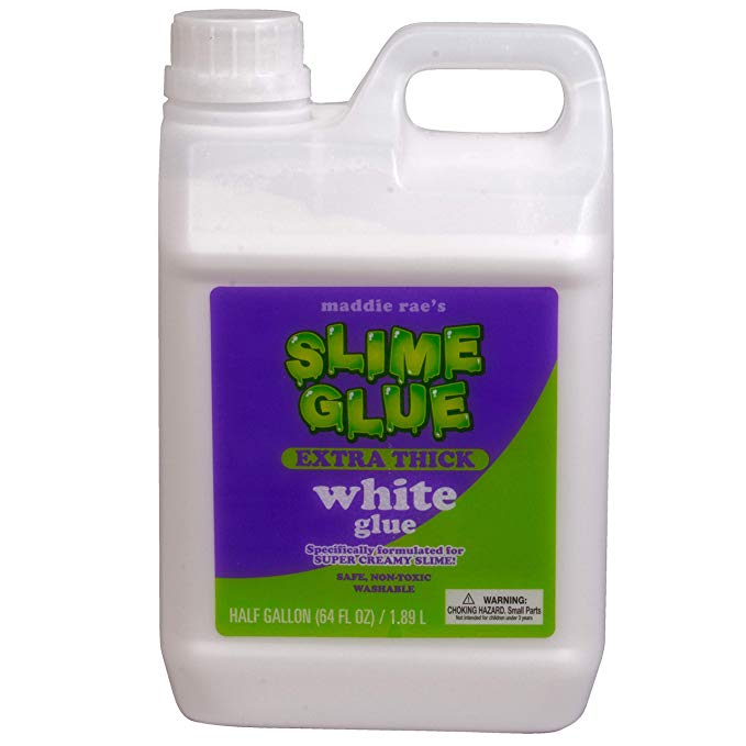 Maddie Rae's Slime Glue Extra Thick White 1/2 Gallon Value Size - Non Toxic, School Grade Formula for Perfect Slime Crafts (1/2 Gallon)