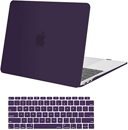 MOSISO Compatible with MacBook Air 13 inch Case 2020 2019 2018 Release A2337 M1 A2179 A1932 Retina Display with Touch ID, Protective Plastic Hard Shell Case & Keyboard Cover Skin, Lavender Purple