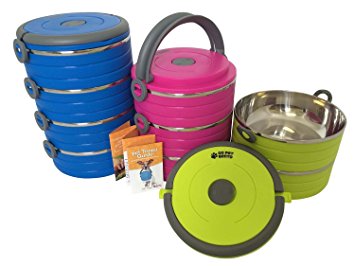 Healthy Human Portable Dog & Pet Travel Bowls with Lid - Human Grade Stainless Steel - Ideal for Food & Water - 3 Sizes & 3 Colors