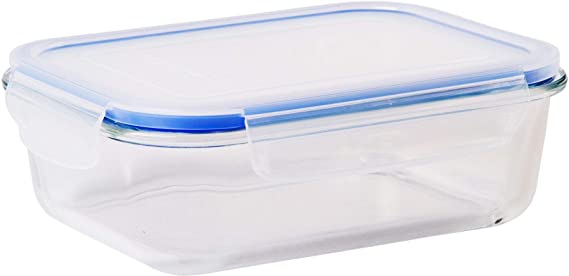 Palais Glassware Tempered Glass Food Storage and Meal Prep Container with Airtight Lid - Baking Dish (Rectangle, 7.5" X 6" X 3")