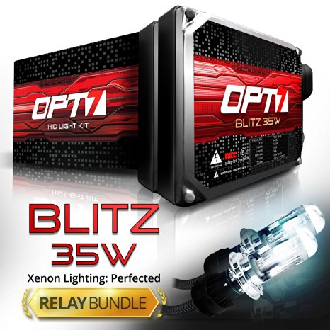 Blitz 35w HID Xenon Conversion Kit w/ Relay & Capacitors Bundle 9005 [10000K Deep Blue] 2 Yr Warranty