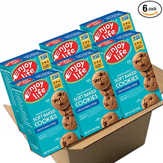 Enjoy Life Soft Baked Cookies, Gluten-Free, Dairy- Free, Nut-Free and Soy-Free, Chocolate Chip, 6 Ounce Box (Pack of 6)