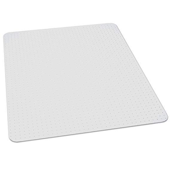 ES Robbins Natural Origin Rectangle Vinyl Chair Mat for Low Pile Carpet, 46 by 60-Inch, Clear