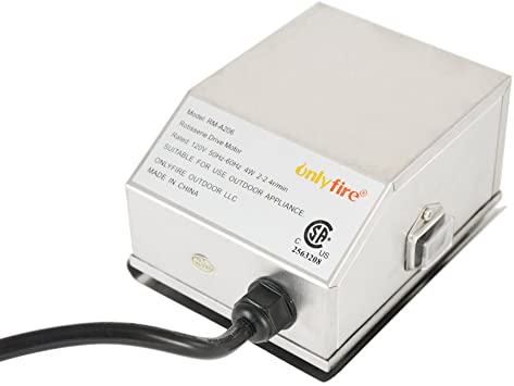 onlyfire Universal Grill Electric Replacement Stainless Steel Rotisserie Motor 110 Volt On/Off Switch- 50 lb. Load,