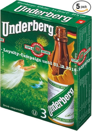 Underberg Natural Herb Bitters, 2-Ounce (Pack of 5)