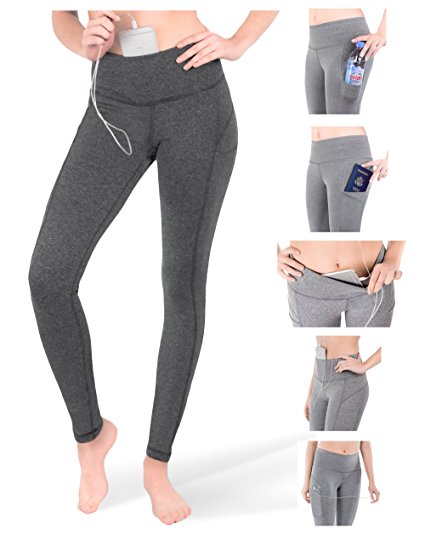 SPARKLE Leggings With Pockets For Women Yoga Depot Athletic Tummy Control XS - XL Grey Black Hight Waist