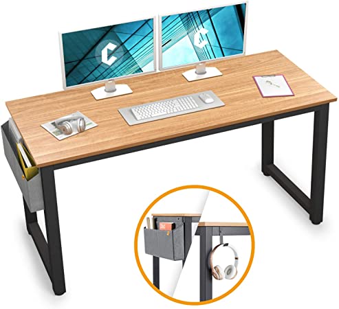 Cubiker Computer Desk 55" Modern Sturdy Office Desk Large Writing Study Table for Home Office with Extra Strong Legs, Natural