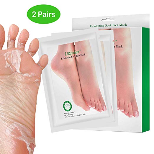 2 Pairs Exfoliant Foot Peel Mask for Soft Feet in 7 Days, Exfoliating Booties for Peeling Off Calluses & Dead Skin, Baby Your feet, for Men & Women (Olive)