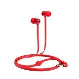 Betron B750s Earphones Headphones High Definition in-ear Tangle Free Noise Isolating  HEAVY DEEP BASS for iPhone iPod iPad MP3 Players Samsung Galaxy Nokia HTC Nexus BlackBerry etc Red