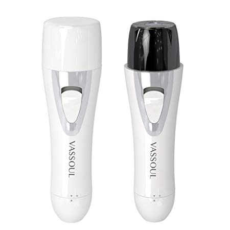 Vassoul Women's Hair Remover - 2 in 1 Facial/Body Shaver & Nose Trimmer Painless USB Rechargeable (Rose)