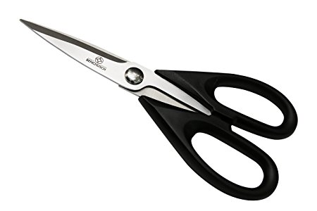 Benchusch Multi Purpose Scissors – premium stainless steel for razor-sharp durability with large comfortable gripped-handle & blade-protective cover – precision in every cut (Black)