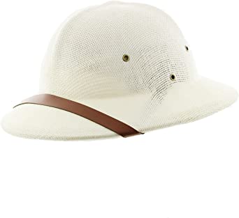 Milani Straw Pith Helmet Outdoor Hat with Adjustable Headband for Jungle Safari Explorer Costume