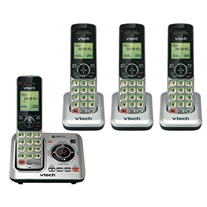 VTech CS6629-4 Cordless Phones with Base and Chargers and DECT 6.0 Technology (CS6629   (3) CS6609)