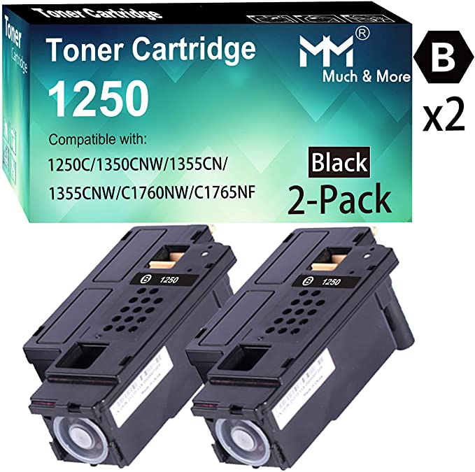 (2-Pack, Black) Compatible Dell 810WH 1250 Toner Cartridge Used for Dell 1250c 1350cnw 1355cn 1355cnw C1760nw C1765nf C1765nfw Printer, by MuchMore