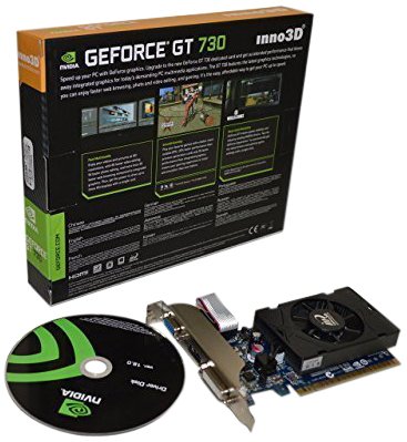 Inno3D nvidia Geforce 2GB DDR3 HDMI DVI VGA PCI Express pcie x16 HD 1080P and Low Profile Bracket Video Graphics Card (GT 730)