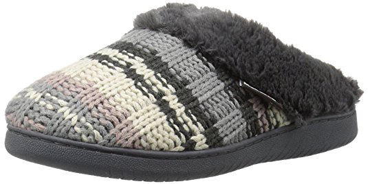 Muk Luks Women's Clog-Chunky Rib Stripe Slipper