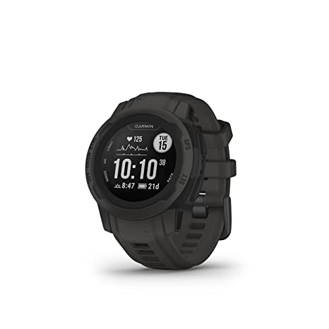 Garmin Instinct 2S Rugged GPS Smartwatch,Battery Upto 21 days, ABC Sensors, Tracback Routing, Multi GNSS, Ascent/Descent, 24/7 HR, SPO2, GPS Coordinates, Health Snapshot, MIL STD 810G with Black Band