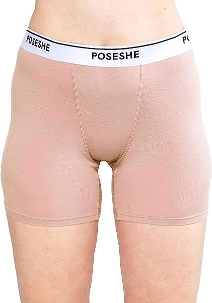 POSESHE Women's Boxer Briefs 6" Inseam, Ultra-Soft Micromodal Boyshorts Underwear,1 Pack or 3 Pack, S-5xl