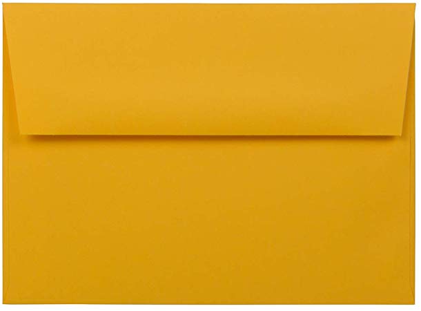 JAM PAPER A6 Colored Invitation Envelopes - 4 3/4 x 6 1/2 - Gold Yellow - 50/Pack