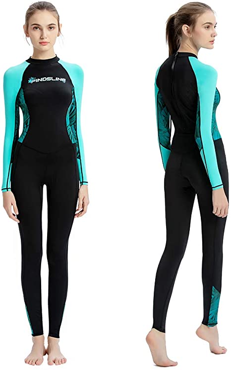 Dive Skins Full Body Swimsuit Lycra Wetsuit Scuba Rash Guard Diving Suit for Women Men Adult, Long Sleeve Swimwear One Piece UV Protection Quick Dry Sunsuit for Surfing Snorkeling Kayaking