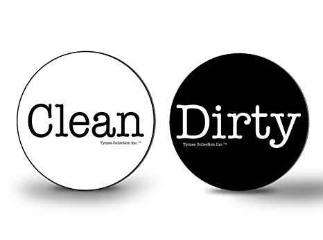 New 3" WaterPROOF Double Sided Flip CLEAN & DIRTY Premium Dishwasher Magnet MADE in USA. (Black/White)
