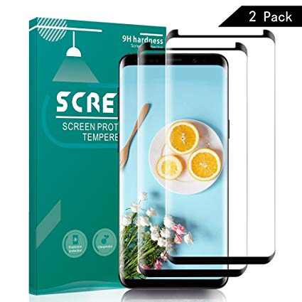 AOFU Samsung Galaxy S9 Plus Screen Protector, Tempered Glass,[Case Friendly][Anti-Scratch][Scratch-Resistant]-2 Pack-01