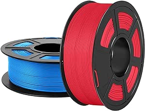 SUNLU 3D Printer Filament Bundle PLA Matte 1.75mm, Super Neatly Wound PLA Filament with Matte Finish, Print with 99% FDM 3D Printers, 1kg Spool (2.2lbs), 2 Packs, Matte Red+Matte Blue