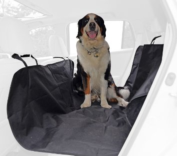 Smart Pet Supplies Back Seat Cover for Dogs and Other Pets, Waterproof Hammock Backseat Protector for Car or SUV, Water Resistant Material, Adjustable Straps, Machine Wash, Black