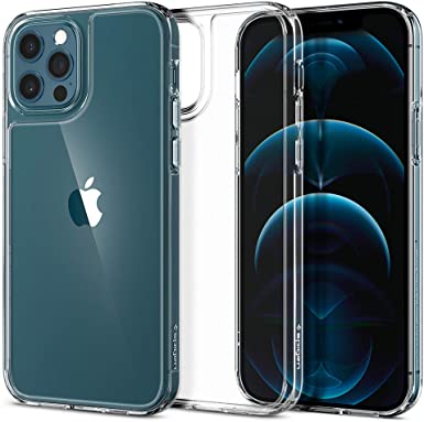 Spigen Quartz Hybrid Works with Apple iPhone 12 Pro Max Case (2020) - Crystal Clear