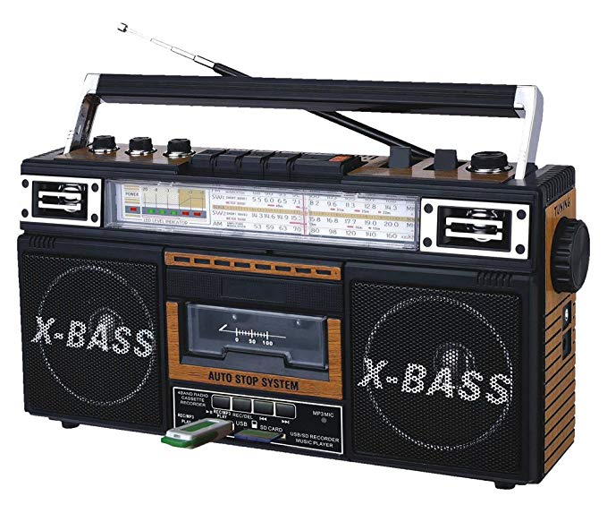 QFX J-22UWD ReRun X Radio and Cassette to MP3 Converter - Wood