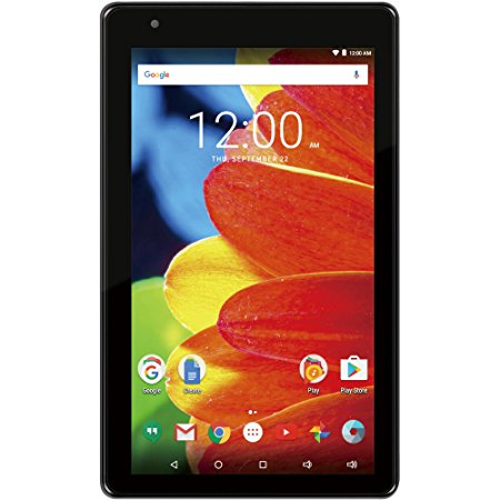 RCA RCT6873W42 Voyager 7 16GB Tablet 1024 X 600 Resolution 1.2GHz Intel Atom Quad-Core Processor Android 6.0 Marshmallow, Black