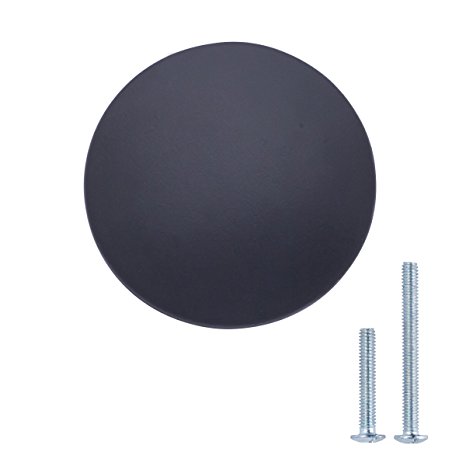 AmazonBasics Round Flat Cabinet Knob, 1.37" Diameter, Flat Black, 25-Pack