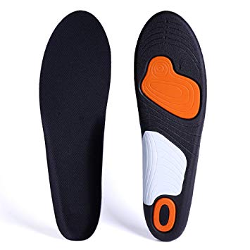 Orthotic Insoles for Men & Women, Full Length Plantar Fasciitis Inserts with Hight Arch Support, Sports Orthopedic Gel Shoes Insoles for Supination, Flat Feet, Heel & Foot Pain