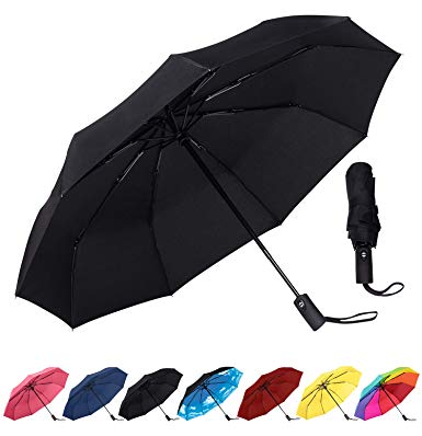 Rain-Mate Compact Travel Umbrella - Windproof, Reinforced Canopy, Ergonomic Handle, Auto Open/Close Multiple Colors