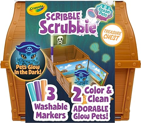 Crayola Scribble Scrubbie Pets Glow Ocean Playset, Toys for Boys & Girls, Gifts for Kids, Ages 3, 4, 5, 6