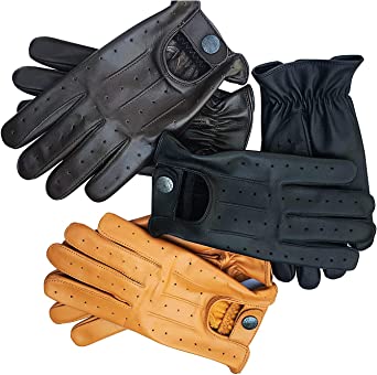 Mens Real Soft Leather Fashion Driving Gloves Without Lining D-7011