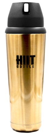 HIIT BOTTLE Stainless Steel Double-wall Insulated Protein Shaker (Gold/Bronze)