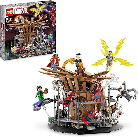 LEGO 76261 Marvel Spider-Man Final Battle Set, Recreate Spider-Man: No Way Home Scene with 3 Peter Parkers, Green Goblin, Electro, Sandman, Ned, Doctor Strange and MJ Minifigures, Collectible Model