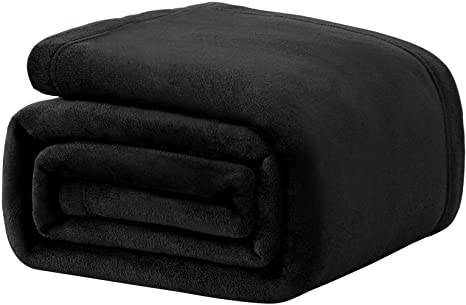 CozyLux Fleece Blanket King Ash Black 108" x 90", Super Soft Lightweight Microfiber Flannel Blankets for Travel Camping Chair and Sofa, Cozy Luxury Plush Fuzzy Bed Blankets