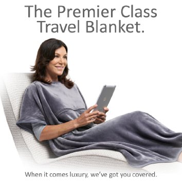 Travelrest 4-in1 Premier Class Travel Blanket with Pocket - Covers Shoulders - Soft and Luxurious (#1 Best Seller)