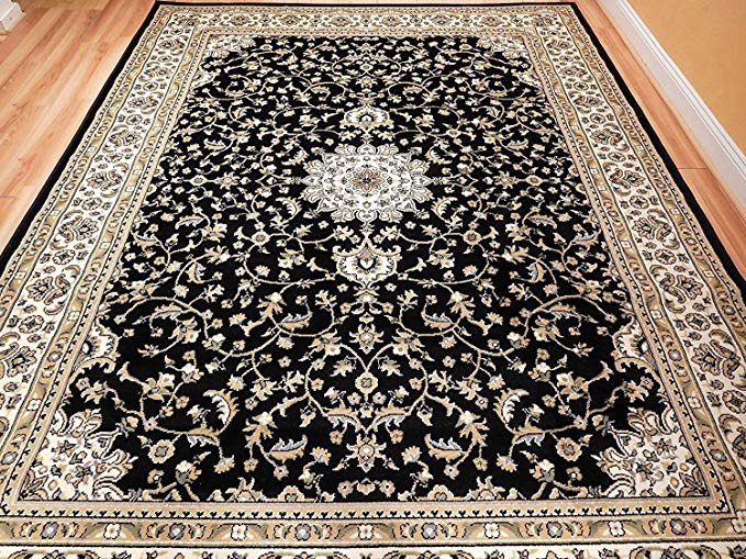 Black 8x11 Persian Rug Oriental Rugs 8x10 Area Rug Traditional Living Room Area Rugs on Clearance