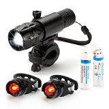 OxyLED Quick Release Bike Light Set 1 Cycling Front LED Headlight 2 Rear Taillight