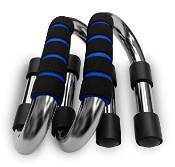 Garren Fitness Maximiza Push Up Bars - Strong Chrome Steel Pushup Stands with Comfortable Foam Grip and Non-slip Bars in choice of 2 sizes - Safe, Sturdy and Less Wrist Strain