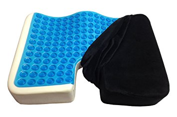 Kieba Coccyx Seat Cushion, Cool Gel Memory Foam Large Orthopedic Tailbone Pillow for Sciatica, Back, and Tailbone Pain (Black)