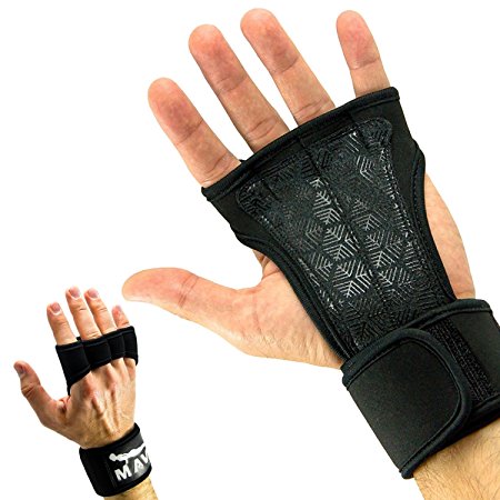 Cross Training Gloves with Wrist Support for Fitness, WOD, Weightlifting, Gym Workout & Powerlifting - Silicone Padding to avoid Calluses - Suits both Men & Women, Strong Grip