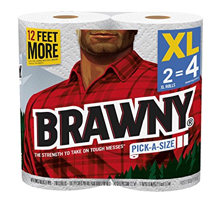 Brawny Paper Towels, White, 2XL Rolls