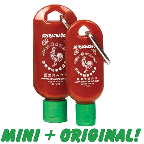 Sriracha Mini Keychain Combo Pack - 1.69oz Original Sriracha2Go and 1oz Mini-S2G (Shipped Empty)