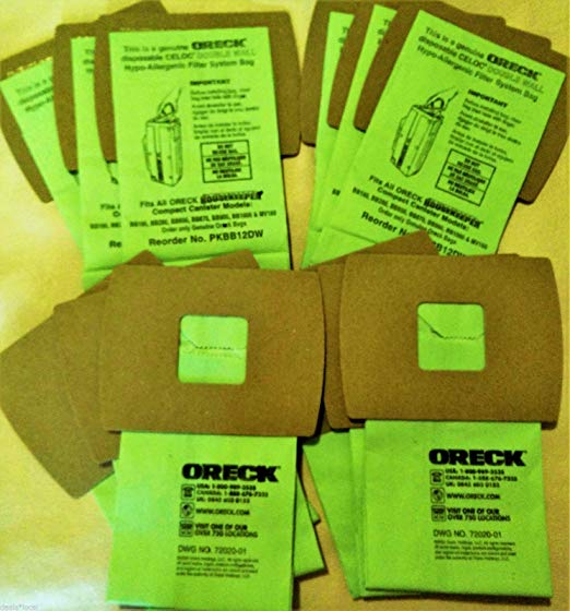 Genuine Oreck XL Buster B Canister Vacuum Bags PKBB12DW Housekeeper Bag 12 Pack